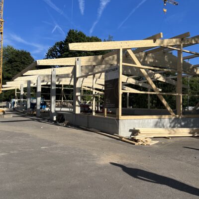 Bau der neuen Halle in Hirzenhain