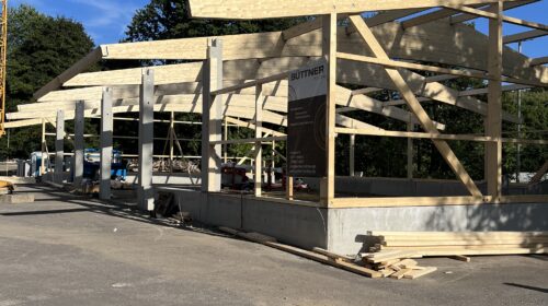 Bau der neuen Halle in Hirzenhain